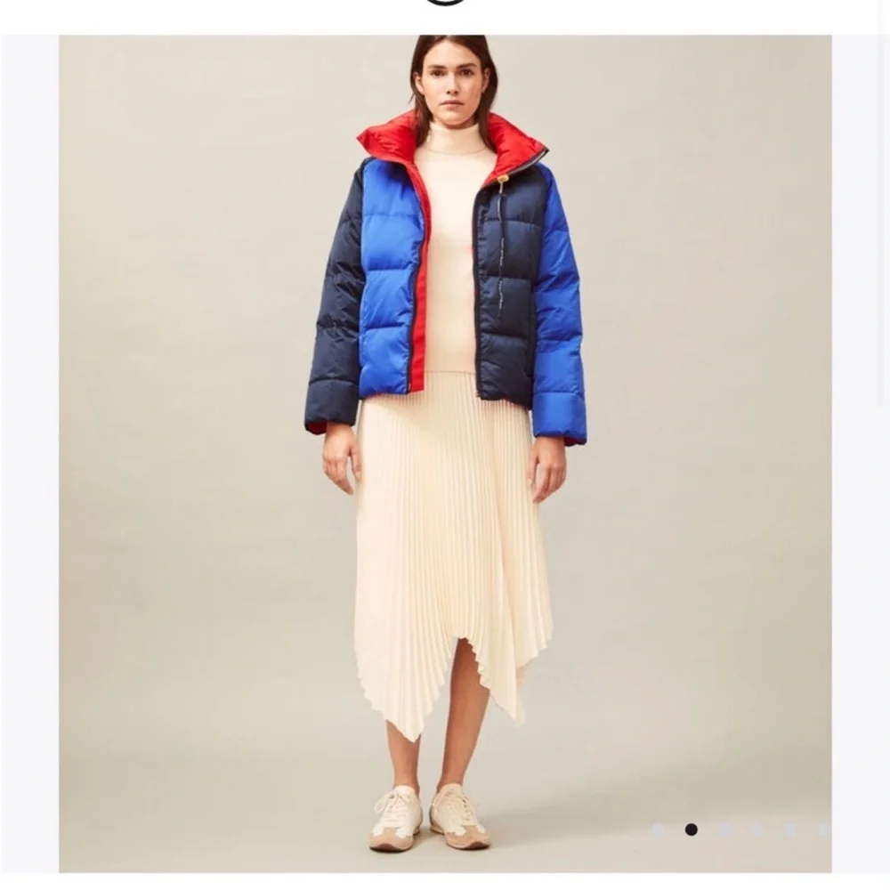 Tory Burch Reversible Color Block Puffer Jacket
